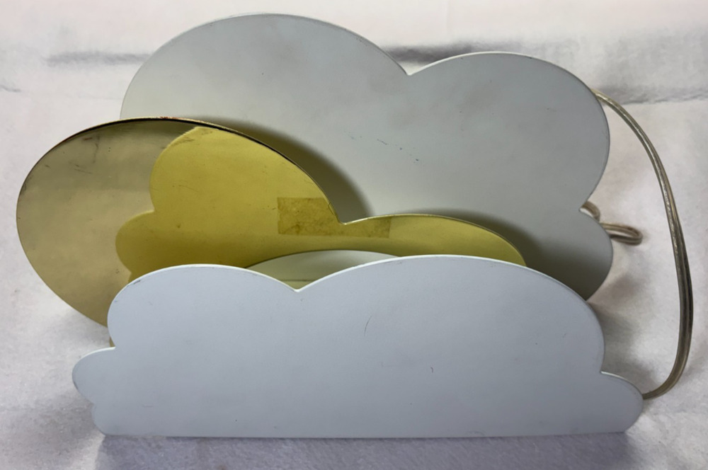 Cloud Accent Table Lamp With Gold Disk Shade Untested Cute Kids Room Night Light